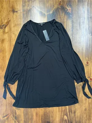 Lulus Glory of Love Black Shift Dress Size Medium NWT thumbnail 6