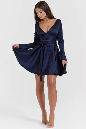 NWT house of CB Dominique Navy Blue Women's mini Dress thumbnail 2