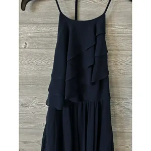 BCBGeneration Navy Blue Ruffle Mini Dress Size 2 Zip Halter‎ Sleeveless thumbnail 5