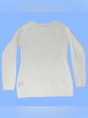 Cream Waffle knit sweater. Size L thumbnail 2