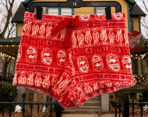 A Christmas Story Pink Red Plush Fleece Pajama Sleep Shorts Women’s Large NWT thumbnail 1