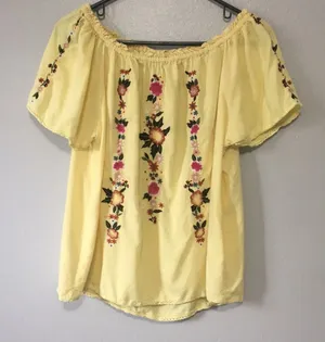 Francescas Yellow Floral Off Shoulder Ruffle Top thumbnail 1