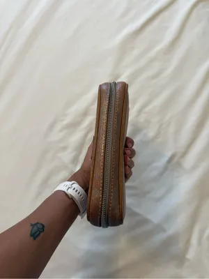 CONSUELA | Gloria Textured iridescent leather Large Brown Wristlet Wallet thumbnail 5