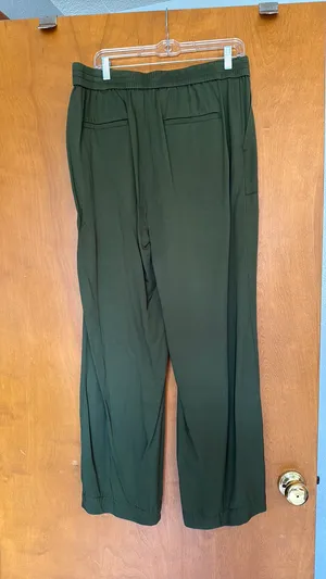 Loft Army Green Pull-on Pants 12 thumbnail 2
