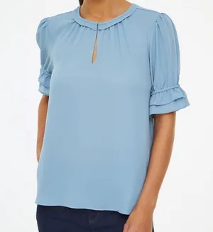 Loft outfit Baby Blue Blouse Top; size medium women’s thumbnail 1