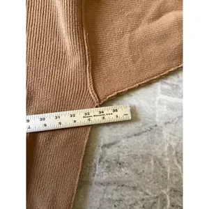 Free People Ottoman Slouchy Tunic Sweater Camel Brown Ribbed Knit Mock Neck S thumbnail 3
