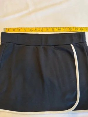 LAZY SUNDAY Black & White Skirt Sporty Wrap-Style Athleisure Size Medium NWT thumbnail 6