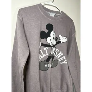 WALT DISNEY WORLD Sweatshirt Small Grey Vintage Mickey Mouse Autograph‎ Crewneck thumbnail 2