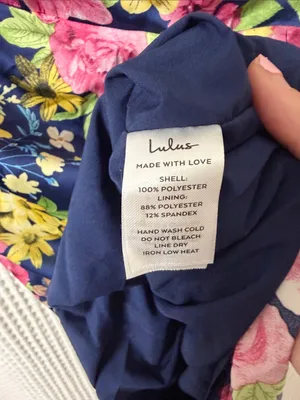 Lulus Divinely Blooming‎ Blue Multi Floral One-Shoulder Midi Dress Medium thumbnail 9