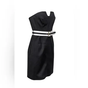 Trina Turk - Black Strapless Dress W/ Belt Sz 0 (b8.1) thumbnail 3