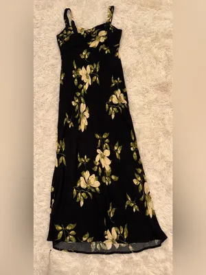 NEW Reformation Yale floral black maxi dress sz 8 thumbnail 4