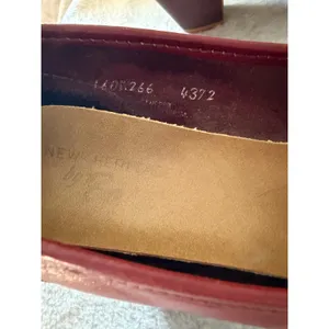 Bass Vintage Kiltie Loafer Pumps Womens 9 M Burgundy Leather Block Heel Fringe thumbnail 6