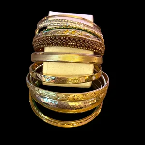 Gold tone bangle bracelet bundle thumbnail 2