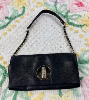 Kate Spade Black‎ Leather Turn Lock Chain Shoulder Bag Purse NEW YORK thumbnail 1