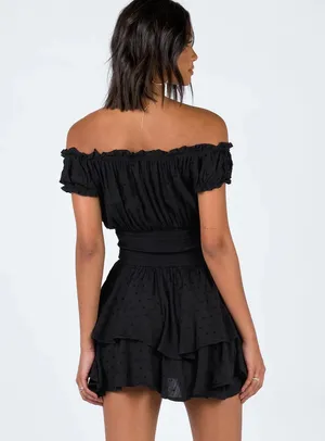 Princess Polly THE LOVE GALORE ROMPER BLACK thumbnail 3