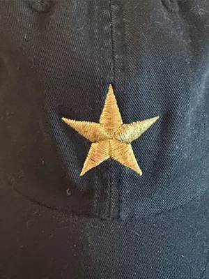 Women’s Black Distressed Baseball Hat Gold Star Adjustable Casual Cap thumbnail 2