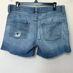 J. Crew Denim Stretch Shorts Womens 6 Distressed Raw Hem Preppy Stretch Grunge thumbnail 3