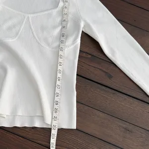 Madewell White Wide Rib Long Sleeve Sweetheart Sweater Top Size-L thumbnail 10