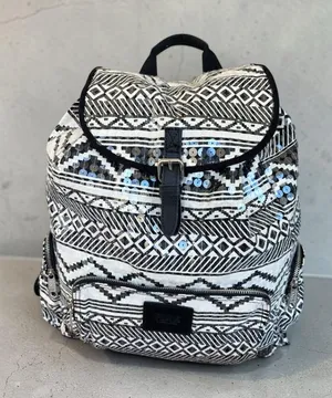 Victoria's Secret PINK Bling Sequin Aztec Backpack in black and white thumbnail 1