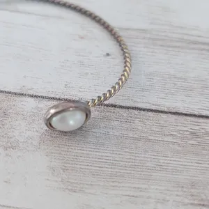 Vintage Bracelet with Faux Pearls - Heavy Tarnish/Discoloration thumbnail 5