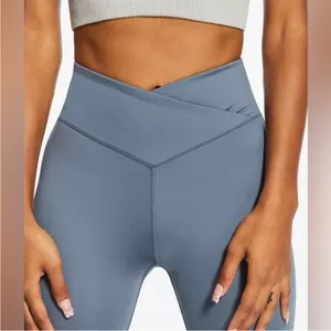 AEROPOSTALE Flare Flex Crossover High-Rise Pants Gray S thumbnail 5