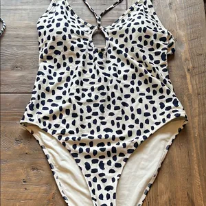 Aerie Swim One Piece in Navy and Cream thumbnail 1