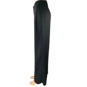 NEW Zara Womens Black Pleated Straight Wide Leg High Rise Trousers Dress Pants S thumbnail 2