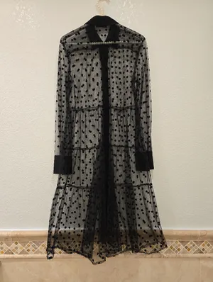 Zara tulle sheer polka dot Black dress XS thumbnail 4