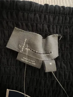 Anthropologie Black Strapless Twist-Front Women’s Top NWT thumbnail 4