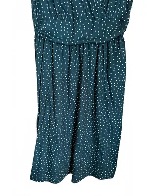 Ouges NEW Women's Dress Size Large Jade Polka Dot Fit Flare Classic City Chic Green thumbnail 5