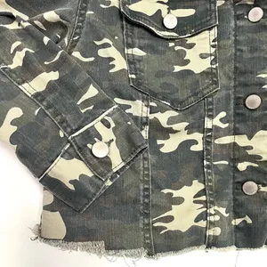 Tinsel‎ Town Crop Jean Shacket Shirt Jacket S Camo Green thumbnail 4