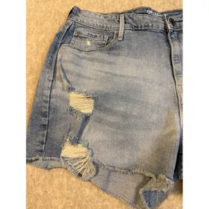 Denizen from Levis Womens Distressed Denim Shorts Light Wash Raw Hem Size 14 thumbnail 2