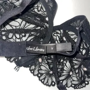 For Love and Lemons Lilou Bra Black Sheer Floral Lace Balconette thumbnail 8