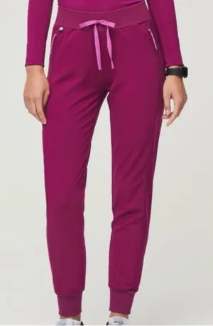FIGS Scrub Pants Womens XXS Tall Magenta Boston Slim Jogger Medical Zip Pockets thumbnail 1
