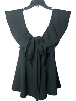 Mare Mare Off The Shoulder Bow Top Size Large Black thumbnail 3