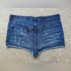 OLD NAVY OG High Rise Denim Blue Patriotic Shorts Size 18 thumbnail 5