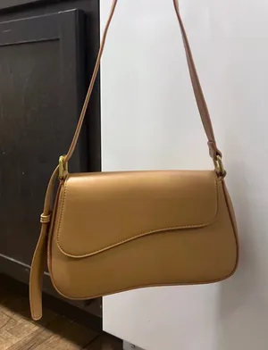ANTIK KRAFT Vegan leather tan saddle bag thumbnail 1