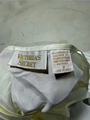 Victoria’s Secret vintage gold label Ivory white Lace Trim Slip Dress Chiffon s thumbnail 9