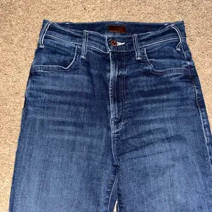 Mother The Hustler Ankle Fray Jeans High Rise‎ Flare Freebird Dark Blue Wash 26 thumbnail 5