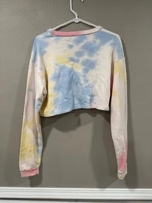 White Fox Crop Tie-Dye Sweatshirt thumbnail 4