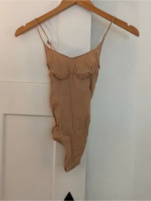 SKIMS Sheer Seamless Thong Bodysuit shapewear clay small (G21) NWT thumbnail 3