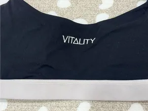 Vitality Cloud II Mini Halter sports Bra Midnight Contrast embroidered logo top thumbnail 6