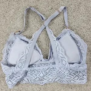 Aerie Lace Bralette‎ Womens S Blue Padded Adjustable Crossed Strap Lingerie Top thumbnail 8