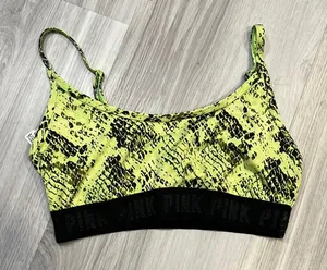 PINK - Victoria's Secret Yellow and‎ Black Sports Bra thumbnail 1