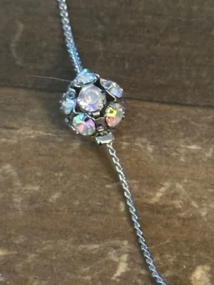 Lia Sophia silver tone Aurora Borealis crystal ball necklace thumbnail 4