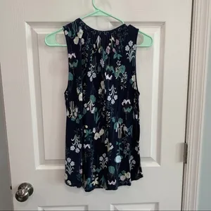 3/$25 -‎ Loft sleeveless top dark blue floral thumbnail 3