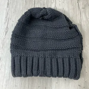 Brook + Bay Dark Gray Knit Slouchy Winter Warm Beanie Hat thumbnail 5