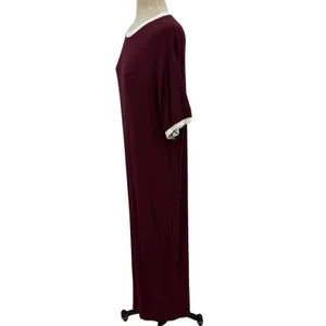 Skims Soft Lounge Ringer T-Shirt Long Dress Maxi Maroon Red Size Small‎ thumbnail 7