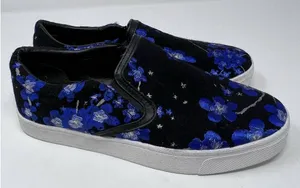 Sam Edelman Women's Slip-On Marvin Blue Floral Sneakers‎ Size 8M thumbnail 1