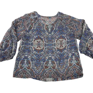 Democracy Size Medium Sheer Blouse Top‎ Lace Balloon Sleeve 20"x22" Lightweight thumbnail 9